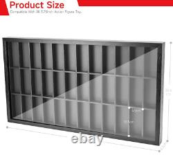Action Figure Display Case 3.75 Figurine Toy Shelf Showcase Wood 36 Pcs Holder