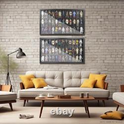 Action Figure Display Case 3.75 Figurine Toy Shelf Showcase Wood 36 Pcs Holder