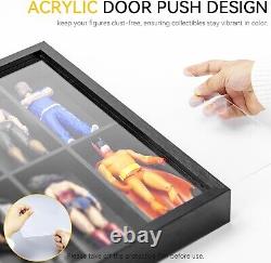 Action Figure Display Case 6 Figurine 1/12 Toy Shelf Wood 14 Pcs Holder Cabinet
