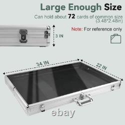Aluminum Display Case Large Silver Trading Card Jewelry Collection Show Storage