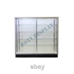 Aluminum Framed 70 Inch Tempered Glass Tower Display Showcase with Lock & LED
