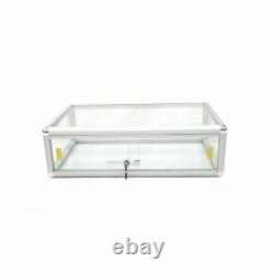 Aluminum Framed Tempered Glass Counter Top Display Case with Front Lock