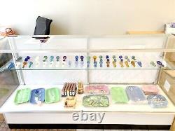 Aluminum Framed Tempered Glass Counter Top Display Case with Shelves and Lock