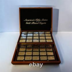 America's Fifty States Gold-Plated Ingots Display Case Box Storage Case