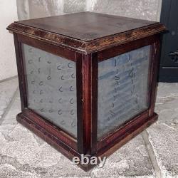 Antique 1800's Cabinet Display Case General Store Apothecary Burr Walnut Wood