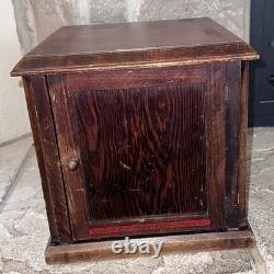 Antique 1800's Cabinet Display Case General Store Apothecary Burr Walnut Wood