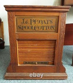 Antique 1880s J. P. COATS Country Store THREAD Spools ROTATING DISPLAY CABINET