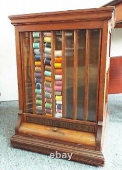 Antique 1880s J. P. COATS Country Store THREAD Spools ROTATING DISPLAY CABINET