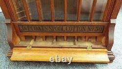 Antique 1880s J. P. COATS Country Store THREAD Spools ROTATING DISPLAY CABINET
