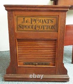 Antique 1880s J. P. COATS Country Store THREAD Spools ROTATING DISPLAY CABINET