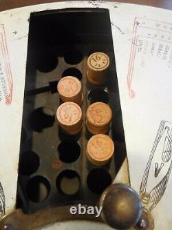 Antique 1907 Boye Rotary Needle & Bobbins & Shuttles Tin Store DISPLAY Case