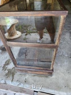 Antique 1910 General Store Mercantile Display Case Oak/Glass Original Rare