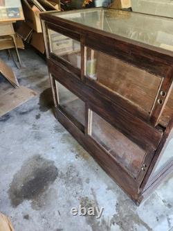 Antique 1910 General Store Mercantile Display Case Oak/Glass Original Rare