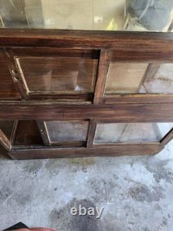 Antique 1910 General Store Mercantile Display Case Oak/Glass Original Rare