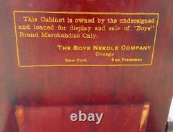 Antique 1919 Boye Crochet Hook Needle Company Wood Store Display Case with52 Hooks