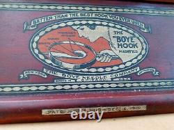 Antique 1919 Boye Crochet Hook Needle Company Wood Store Display Case with52 Hooks