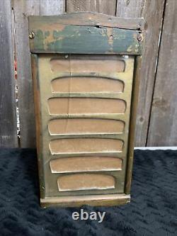 Antique Ace Combs General Store Display Wood Advertising Case Drawers (a3)
