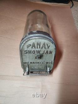 Antique American Panay Horizontal Show Jar Store Display Case Candy With Glass