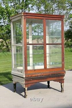 Antique Apothecary Cabinet Bakers Cabinet Oak Display Case Country Store Kitchen