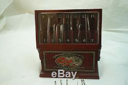 Antique Boye Needle Co Store Display Crochet Hooks 1919 Wood Advertising Case