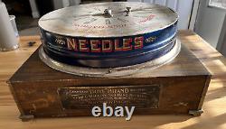 Antique Boye Needle Company Store Display Cabinet with139 Needle and Shuttle Cases