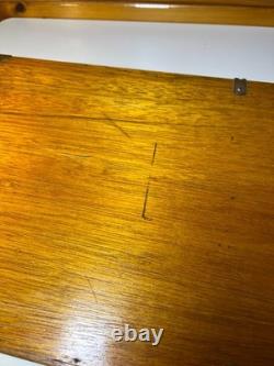 Antique Brass Bound Wooden Wood Travel Case Art Deco Storage Display Box 25