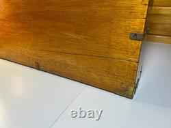 Antique Brass Bound Wooden Wood Travel Case Art Deco Storage Display Box 25