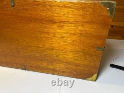 Antique Brass Bound Wooden Wood Travel Case Art Deco Storage Display Box 25