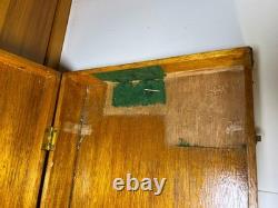 Antique Brass Bound Wooden Wood Travel Case Art Deco Storage Display Box 25