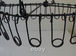 Antique Broom or Buggy Whip Holder Rack Metal Wire Country Store Display