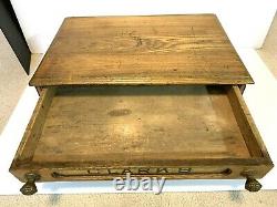 Antique CLARKS O. N. T Oak Spool Cotton 2 Drawer Store Display Cabinet