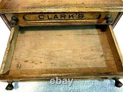 Antique CLARKS O. N. T Oak Spool Cotton 2 Drawer Store Display Cabinet