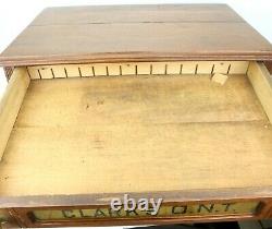 Antique CLARKS Sewing Spool Cotton Oak 2 Drawer Store Display Cabinet Original