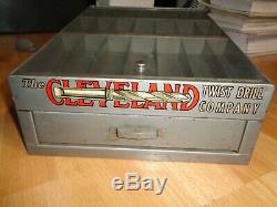 Antique Cleveland Twist Drill Bit store metal display case good