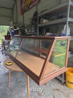 Antique Columbus Show Case Co Tiger Oak Slant Front General Store Display Case 6