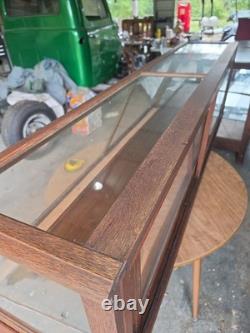 Antique Columbus Show Case Co Tiger Oak Slant Front General Store Display Case 6