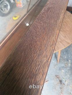 Antique Columbus Show Case Co Tiger Oak Slant Front General Store Display Case 6