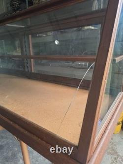 Antique Columbus Show Case Co Tiger Oak Slant Front General Store Display Case 6
