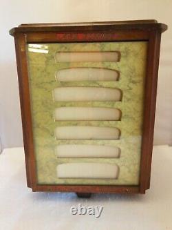 Antique Countertop Revolving Walnut Store Display Case Advertising Ace Combs