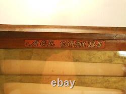 Antique Countertop Revolving Walnut Store Display Case Advertising Ace Combs