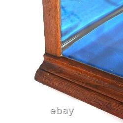 Antique Country Store Burge Huck Oak Table Top & Mirrored Display Case c1900