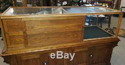 Antique Country Store Oak Counter Showcase great base Display Case