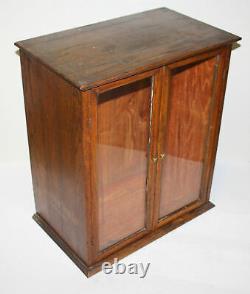 Antique Country Store Oak Counter Top Display Showcase with Silk Advertising