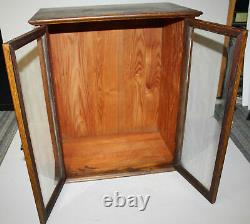 Antique Country Store Oak Counter Top Display Showcase with Silk Advertising