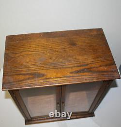 Antique Country Store Oak Counter Top Display Showcase with Silk Advertising