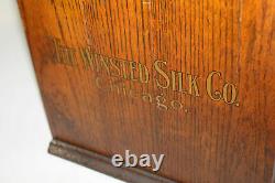 Antique Country Store Oak Counter Top Display Showcase with Silk Advertising