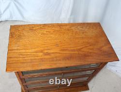 Antique Country Store Oak Counter Top Ribbon Display and Storage Cabinet