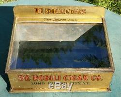 Antique De Nobili Cigar Co. Glass LID Store Counter Cigar Display Case