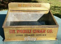 Antique De Nobili Cigar Co. Glass LID Store Counter Cigar Display Case