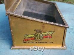 Antique De Nobili Cigar Co. Glass LID Store Counter Cigar Display Case